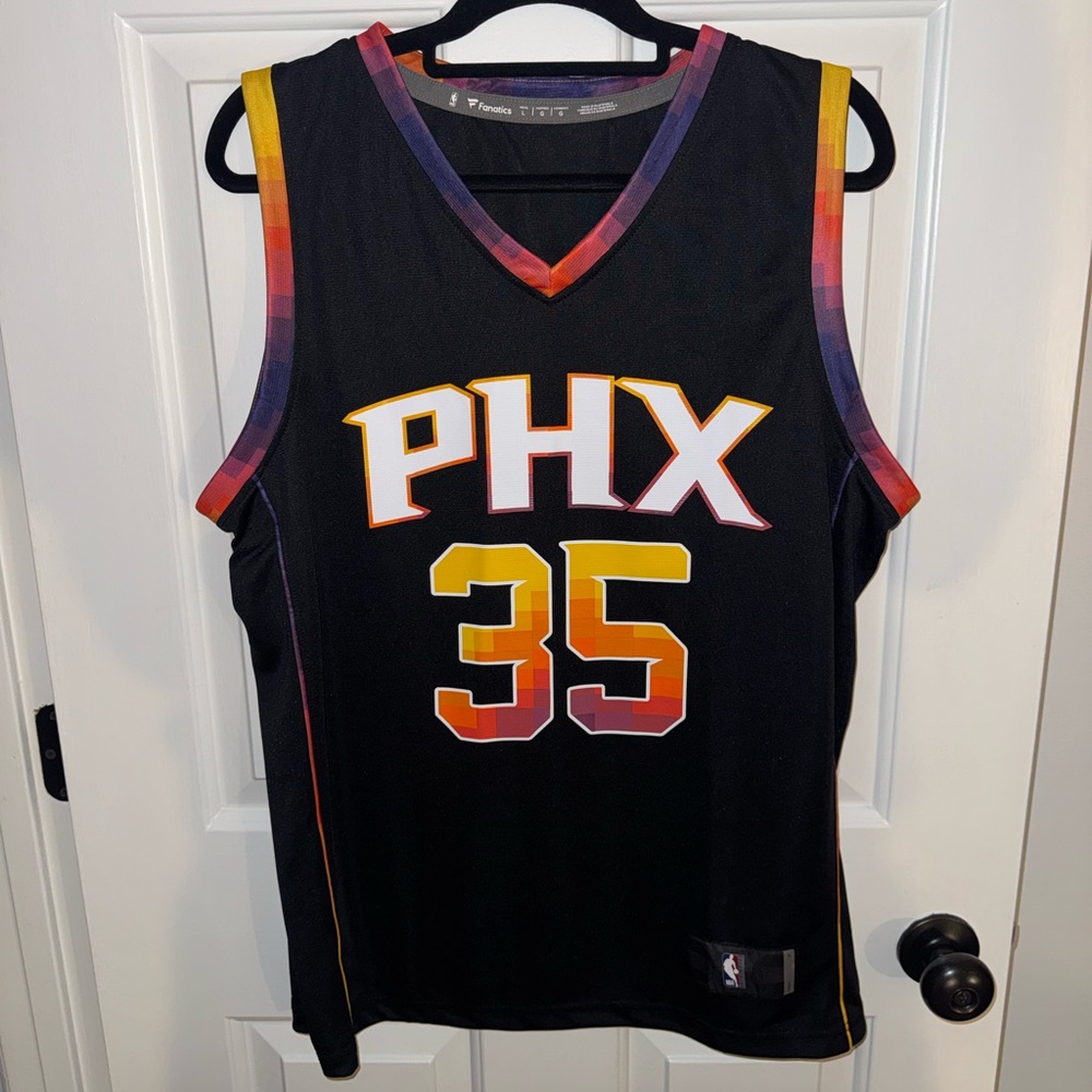 Fanatics Phoenix Suns Black PHX 35 Durant Jersey with Sunset Accent NWOT
